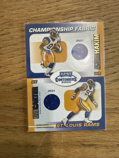 2000 championship fabric/25 Az-zahir Hakim And Kevin Carter Supper Bowl Champion