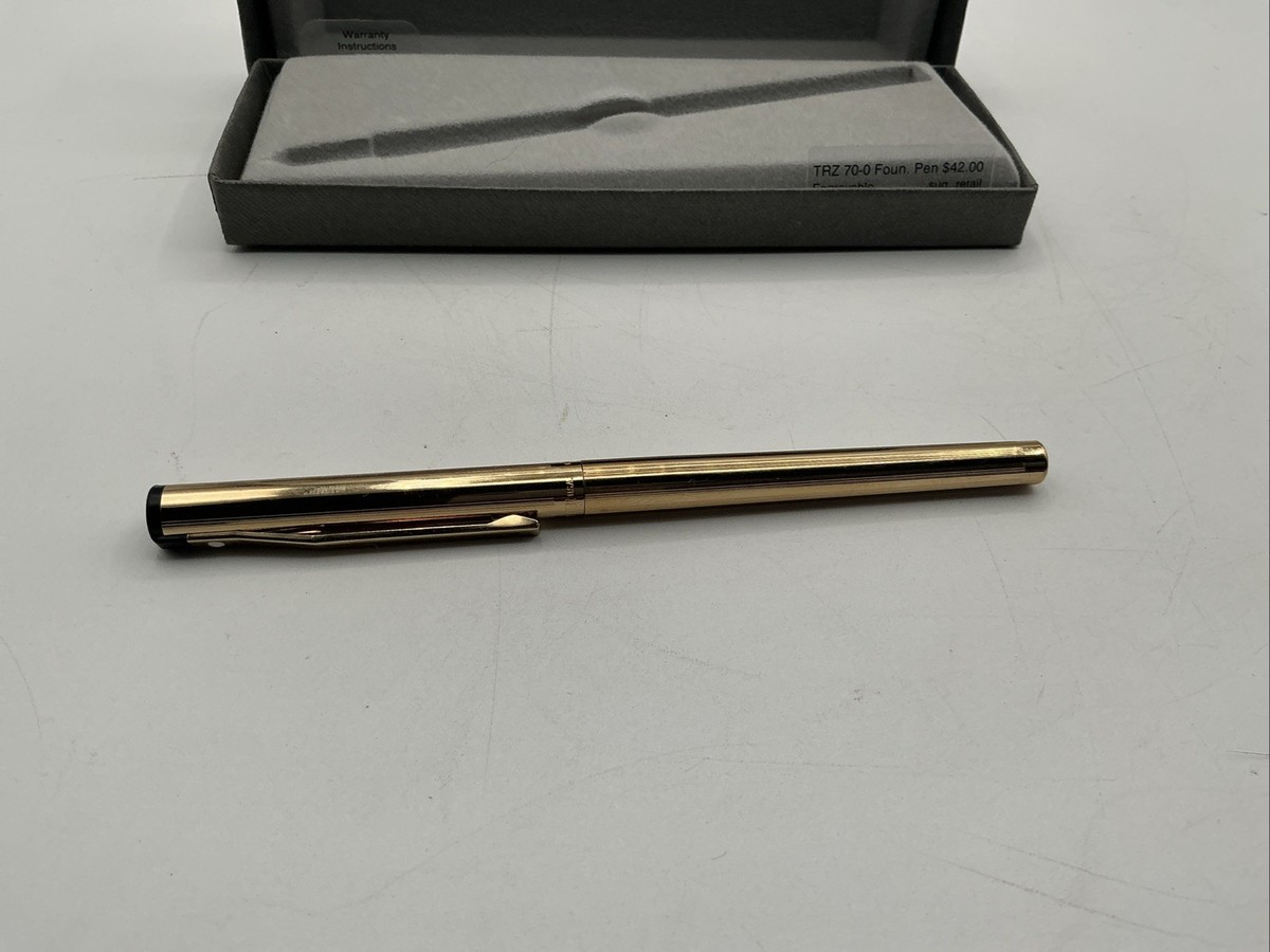Vtg Sheaffer TRZ 70 Gold Electroplated Fountain Pen Set Boxed
