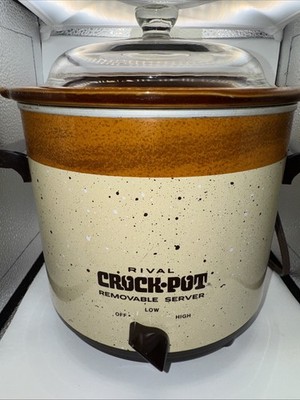 Vintage Rival 3150 Crock Pot Slow Cooker Removable Stoneware 3.5Qt Speckled
