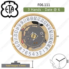 Genuine ETA F06.111 / F06.115 Watch Movement Swiss Made