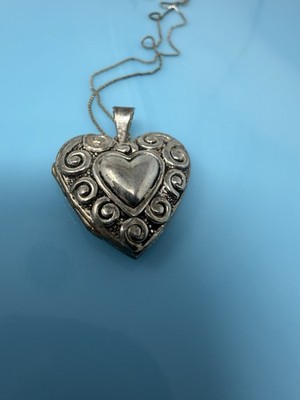 20  Chain Necklace Sterling Silver LA 925 Opening Heart Locket Pendant 6g
