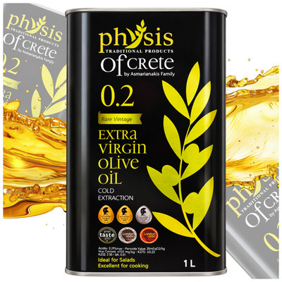 Griechisches Olivenöl Extra Nativ Kreta | Physis 1L Dose | 0,2% kaltgepresst