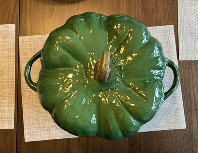 Staub Basil Cast Iron Enamel Pumpkin Dutch Oven Roaster 5.5 Quart