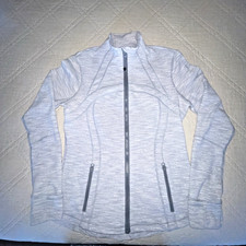 Lululemon Define Jacket Nulu Women's 12 Gray Full Zip Yoga Vented Thumbholes Gym
