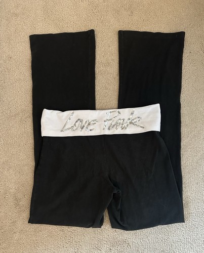 Victoria’s Secret Pink Vintage Foldover Bling Flare Leggings M