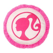 Barbie Logo Bedding Super Soft Plush Round Decorative Pillow 14 In Officially