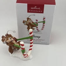 Hallmark Keepsake 2025 Disney Chip and Dale Candy Cane Catapult Ornament