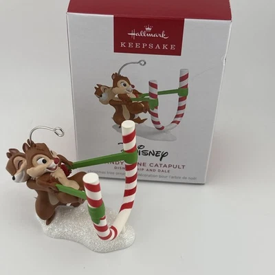 Hallmark Keepsake 2025 Disney Chip and Dale Candy Cane Catapult Ornament