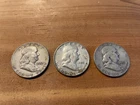 3 - 1953D Franklin Half Dollars, 90% Silver, Circ., No Reserve, Low Starting Bid