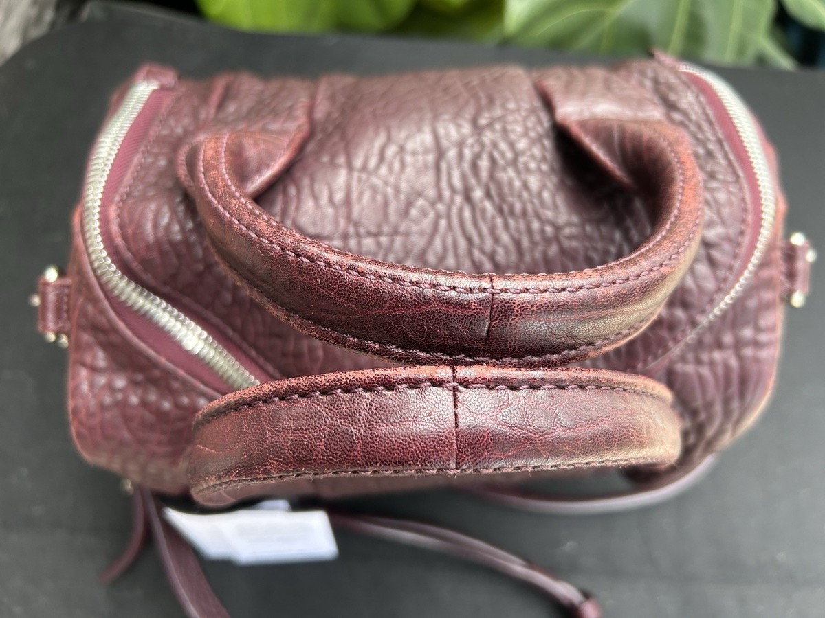 Alexander Wang Rocco Bag In Burgundy Or Wine pebbled leather with
