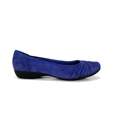Clarks Bendables Propose Pixie Womens 8 Wide Fit Blue Purple Suede Ballet Flats 