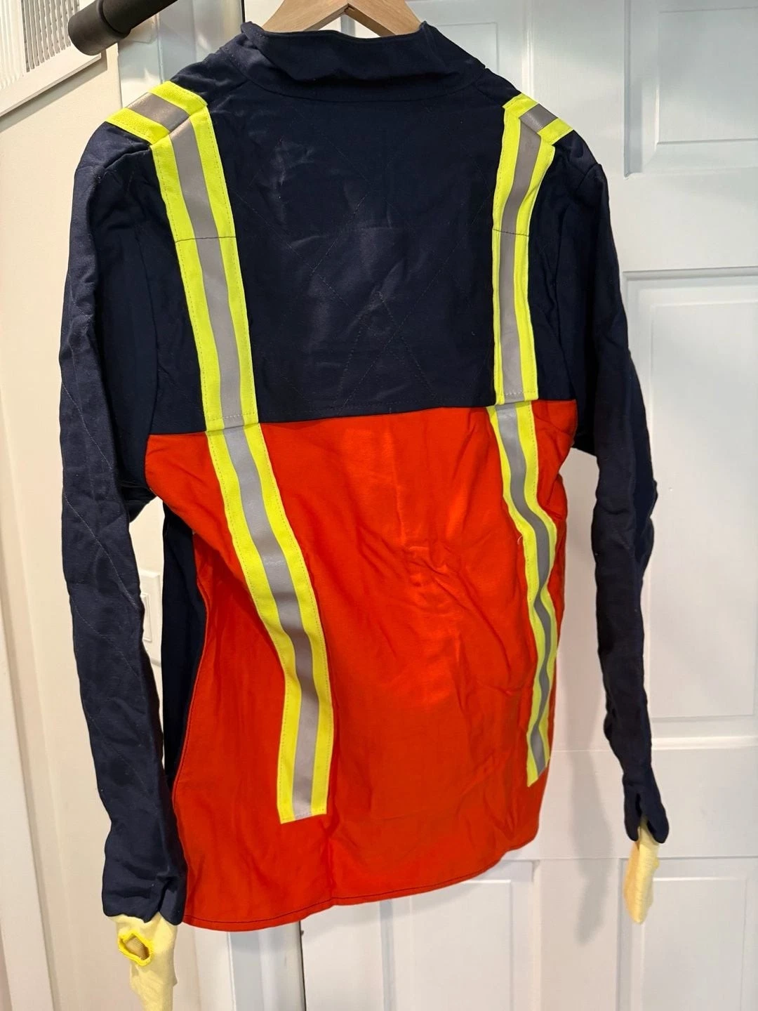 MarLan High-Visibility FR Safety Work Jacket Navy Orange Reflective Made in USA image 2