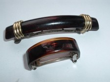PAIR FRENCH TORTOISE HAIR BARRETTE AND PONYTAIL CLIP