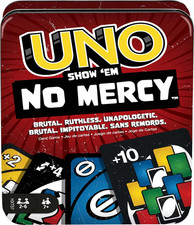 UNO Show  Em No Mercy Card Game with Travel Tin, Extra Cards  Fun Family Rules