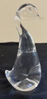 Vintage Steuben Stamped Crystal Standing Duck/Swan Figurine Clear Glass Birds