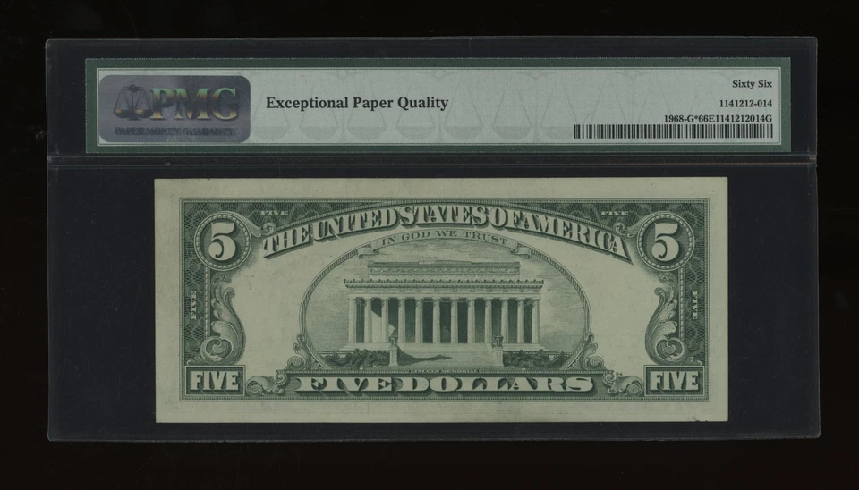 DBR 1963-A $5 FRN Chicago STAR Gem Fr. 1968-G* PMG 66 EPQ Serial G17716028* - Image 2 of 2