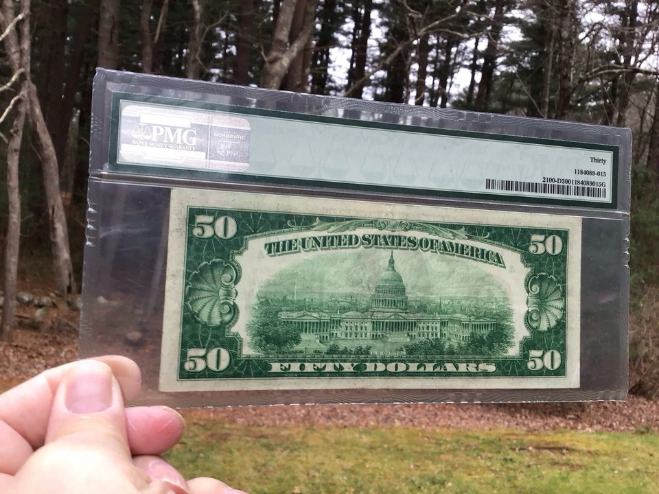 $50 1928 Federal Reserve Note Cleveland,Ohio Woods/Mellon PMG 30 Very Fine - Image 4 of 4