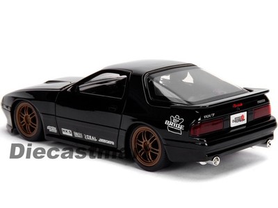 Jada 1:24 JDM Tuners 1985 MAZDA RX-7 FC Glossy Black/White /Red