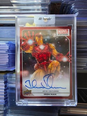 2023 Upper Deck Marvel Platinum Iron Man #34 Red Rainbow Artist Auto Tom Fleming