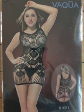 Lace Shred Mini Dress Clubwear Lingerie One Size BLACK