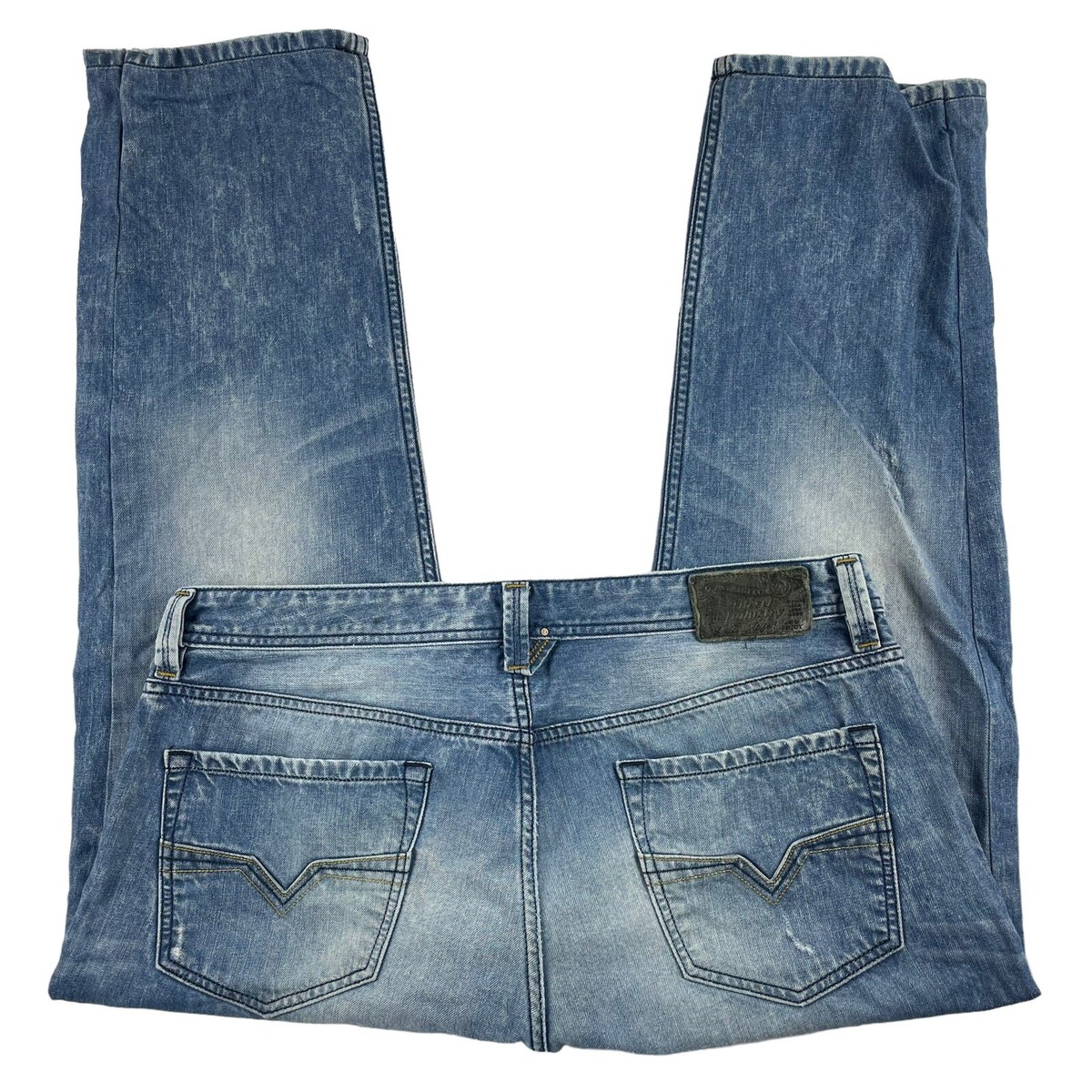 Diesel Larkee Regular Straight Distressed Light Wash Jeans Size