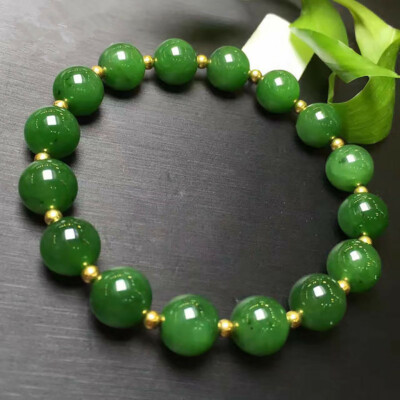 6/8/10/12mm Natural Green Jade Jadeite Round Gems Beads Stretch Bracelet 7.5''