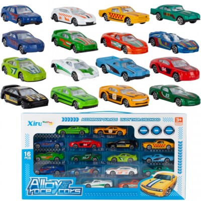 MalPlay Autos Mini Auto Set 1:64 Rennwagen Spielzeugautos 16 Stück ab 3 Jahren