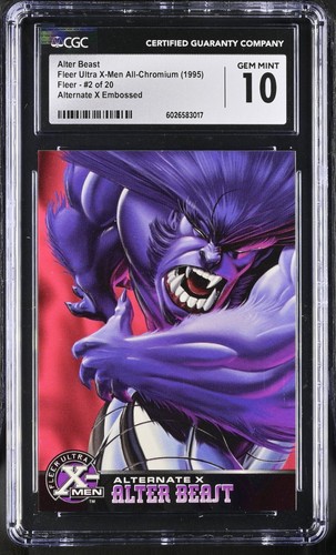 1995 Fleer Ultra X-Men Chromium Alter Beast #2 of 20 Alternate X Embossed CGC 10