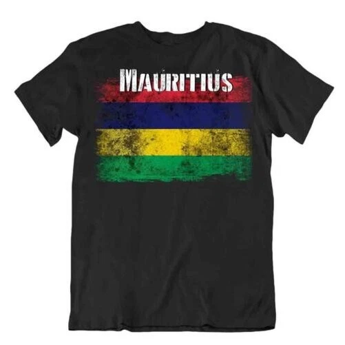 Mauritius Flagge T-Shirt City Karte Vier Bänder Freedom Independence - Bild 1 von 1