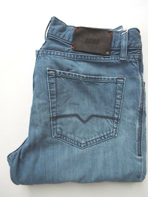 Hugo Boss Regular Fit Straight Herren Jeans W32 L30 Hellblau Denim LEVDB657