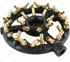 160,000 BTU Propane Gas 32 Tips Jet Burner Cast Iron Brass Round Up 0.5mm New