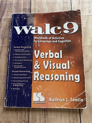 WALC 9 Verbal and Visual Reasoning Language Cognition Activities Workbook Unused