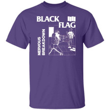 Black Flag Band Nervous Breakdown Cotton Purple All Size Shirt For Men JU249