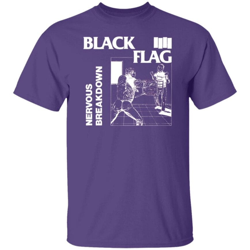 Camisa negra bandera ruptura nerviosa algodón púrpura todas las tallas para hombre JU249