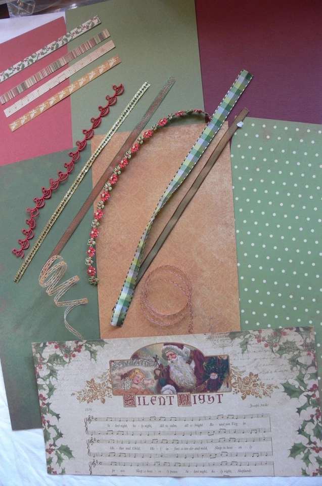 CHRISTMAS A DECEMBER 25th Contrast CARD KIT 4 - 12x6 & 3 Cardstock + Ribbon Mix - image 3 of 4