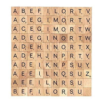 The 100 Tiles Alphabet Of The Wooden Pieces For Word Scrabble Game Board Of 787718242693 Ebay