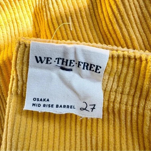 NWT We The Free Osaka Cord Jeans Mid Rise Pants Cropped Barrel Gold Yellow 27 - Picture 5 of 9