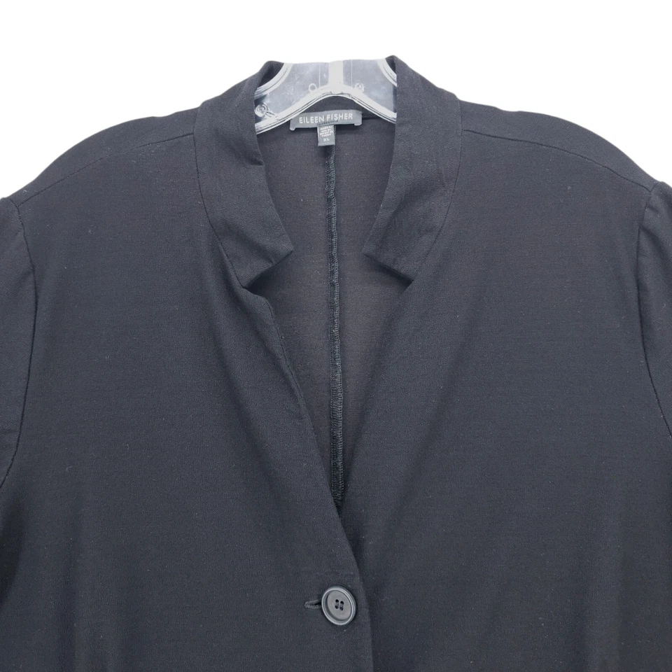 Chaqueta elástica negra EILEEN FISHER mezcla viscosa talla XL Foto 3 de 4