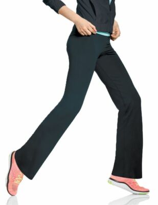 Hue YOGA U17989 Black Stretch Cotton Polyester edv Leggings Boot Cut Pant - XL