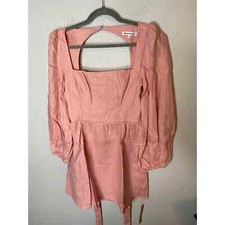 Reformation Women's New With Tag Brodie Linen Mini Dress in Carnation Size 4