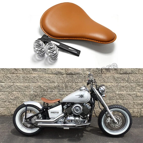 Brown Motorcycle Solo Seat Spring Bobber For Yamaha V Star 250 650