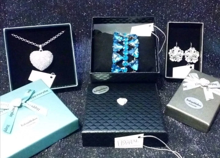 Collana Donna Argento Collier Orecchini con Cristalli Swarovski Originali Parure - Immagine 3 di 4