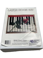 Vtg National Yarn Crafts Latch Hook Kit Piano Keys R848 by Caron 20"x 27" New