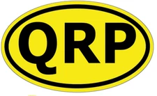 QRP 5" x 3" on Yellow Background Euro Oval Sticker