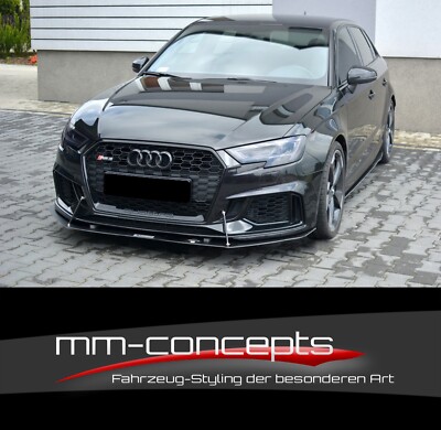 Cup Spoilerlippe Tie Bars für Audi RS3 8VA 8V FL Frontspoiler Spoilerschwert V1
