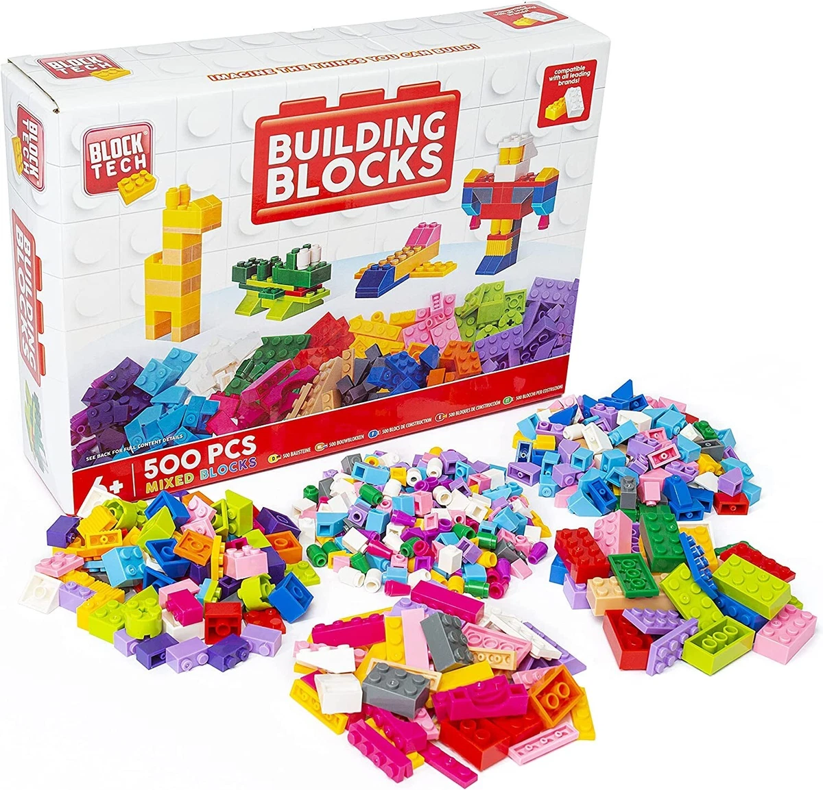 Block Tech 500 Piece Mixed Blocks Bricks for Construction Toys for Kids 6