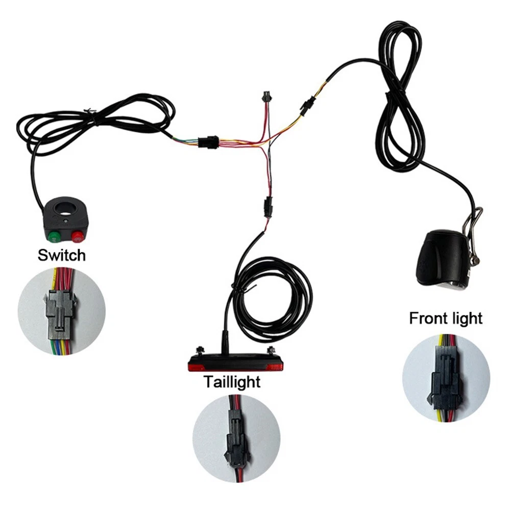 12 60V Ebike Headlight Tail Lights LED Brake Lamp Kit Electric