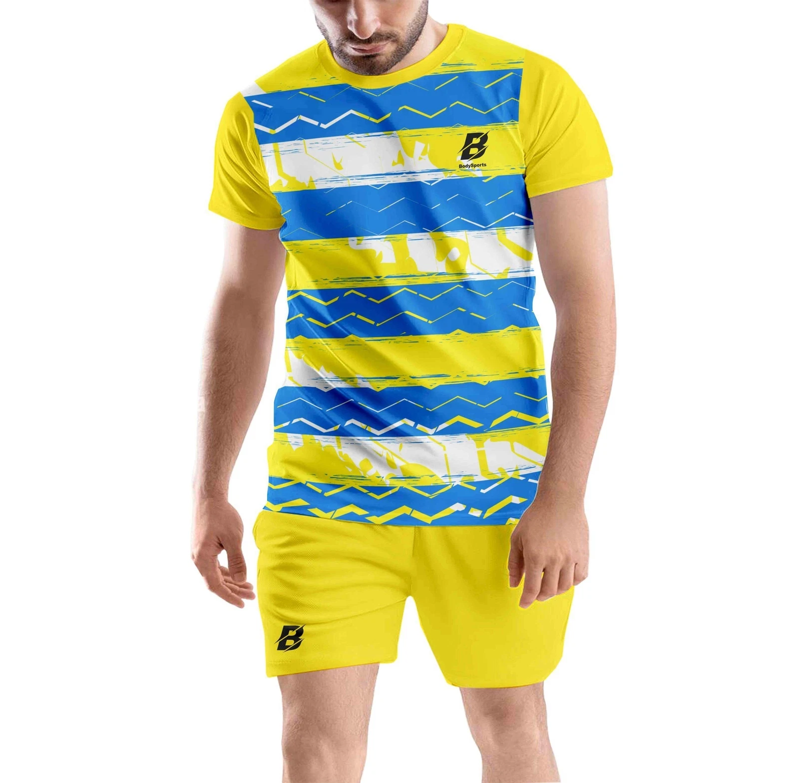 Printed Super Net Comfortable T shirt Shorts Set for Sports Gym