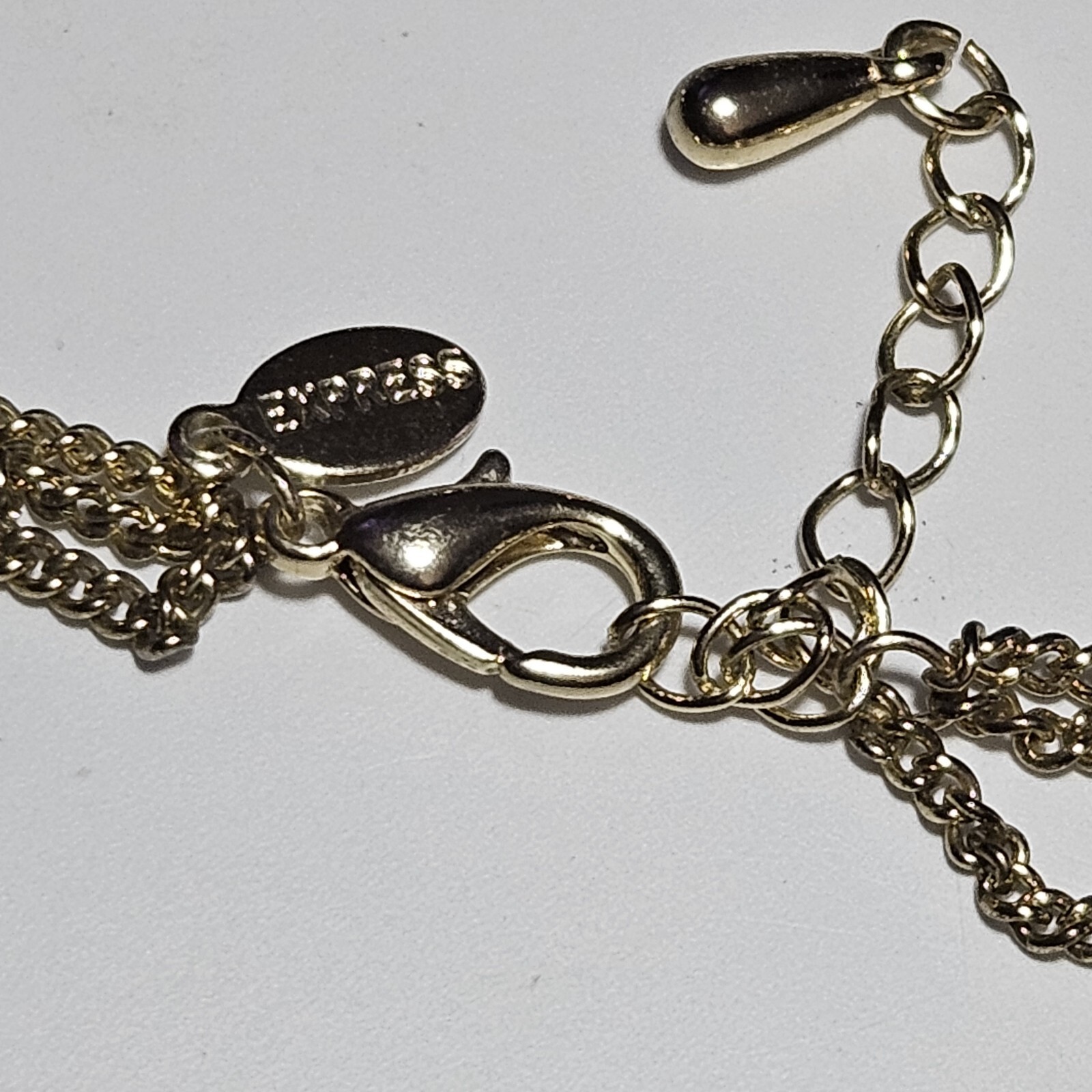 Express Gold Tone Layered Triangular Rhinestone T… - image 14