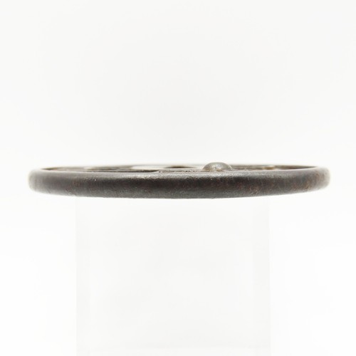 Tsuba 'Bamboo grass with a spider' Japanese Antique Sword Fitting Samurai Katana - Picture 15 of 24